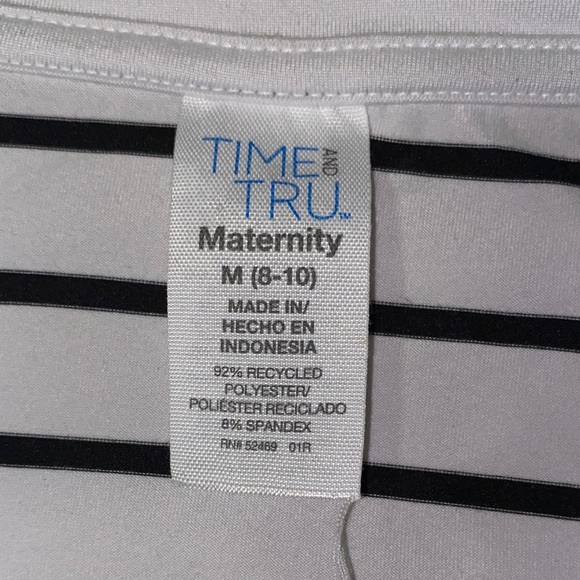 Time and Tru • Black and White Maternity Top - Picture 2 of 3